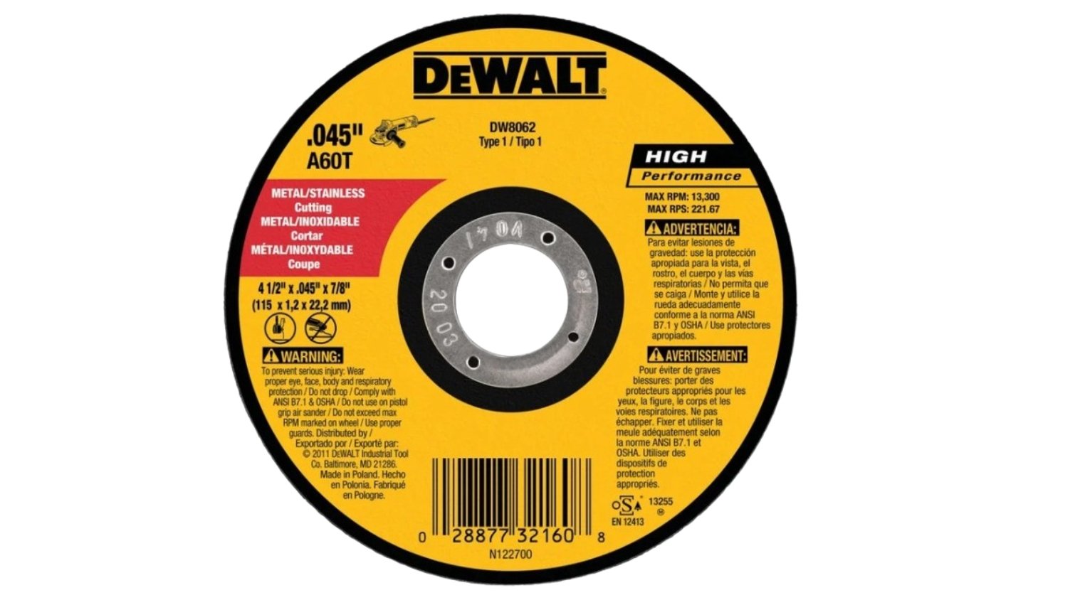 Disco de Corte para Metal DEWALT