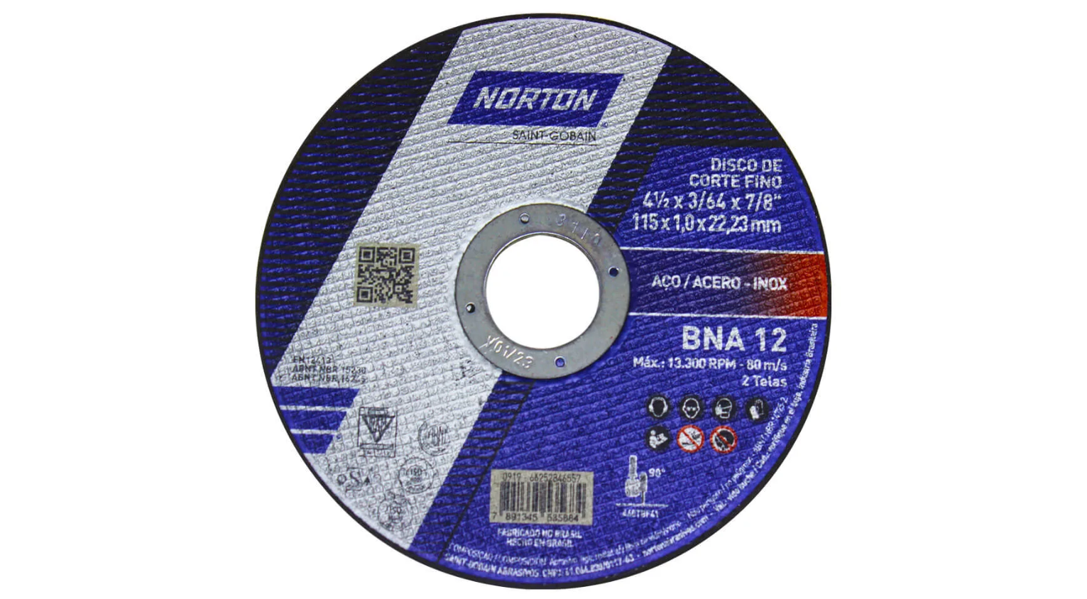 Disco de Corte para Metal y Acero Inoxidable Norton BNA 12 – 4 1/2"